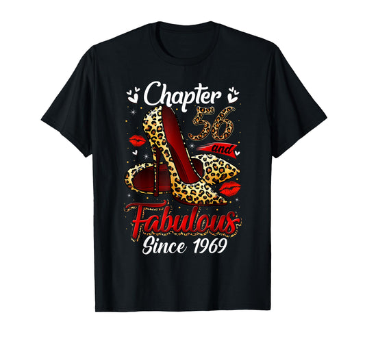 Chapter 56 Fabulous Since 1969 56th Leopard Birthday Queen T-Shirt