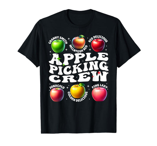 Apple Picking Crew Harvest Season Fall Vibes and Orchard Fun T-Shirt