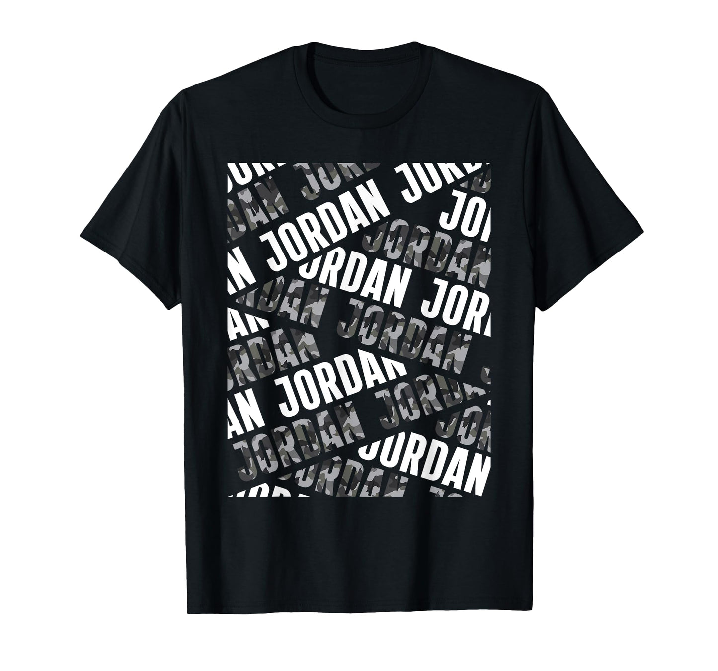 Diagonal Jordan Pattern Camo Pattern Grey Camouflage T-Shirt