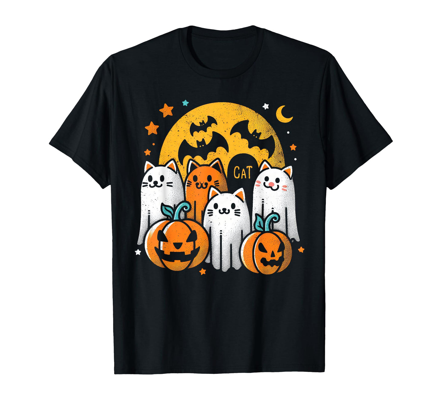 Halloween Black Cats Ghosts Costume Women Girls Kids Toddler T-Shirt