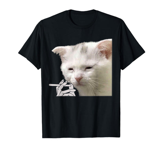 Cigarette Kitten Funny Smoking Cat Meme Stupid Brainrot T-Shirt