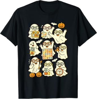Spooky Teacher Ghost Halloween Teacher Preppy Teacher Boo T-Shirt