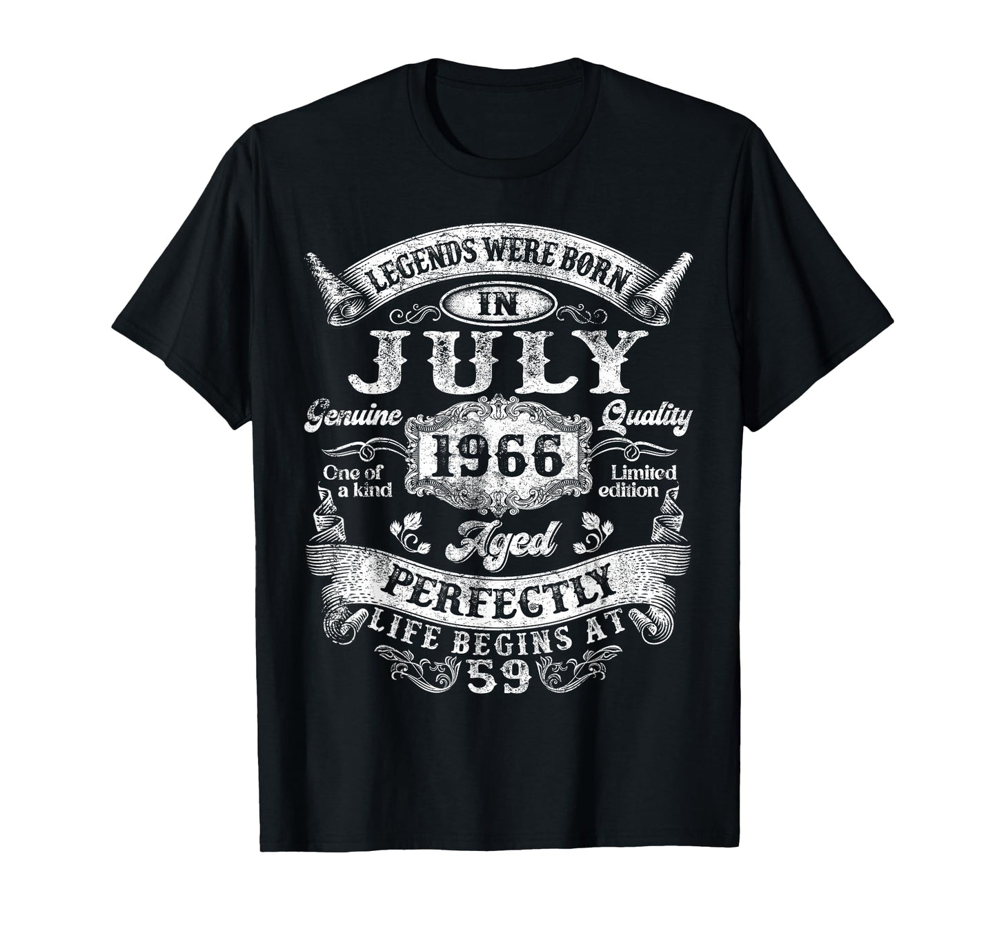 Legend Were Born in July 1966 Vintage 59th Birthday Men Dad T-Shirt