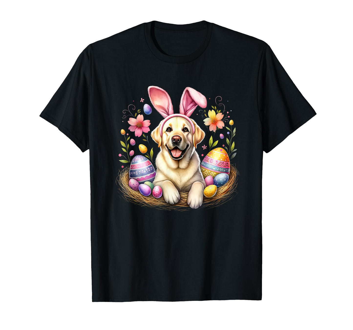Labrador Retriever Dog Bunny Ears Easter Day T-Shirt