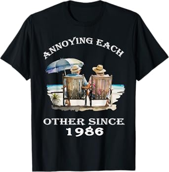 Annoying Each Other Since 1986 Funny Pun T-Shirt