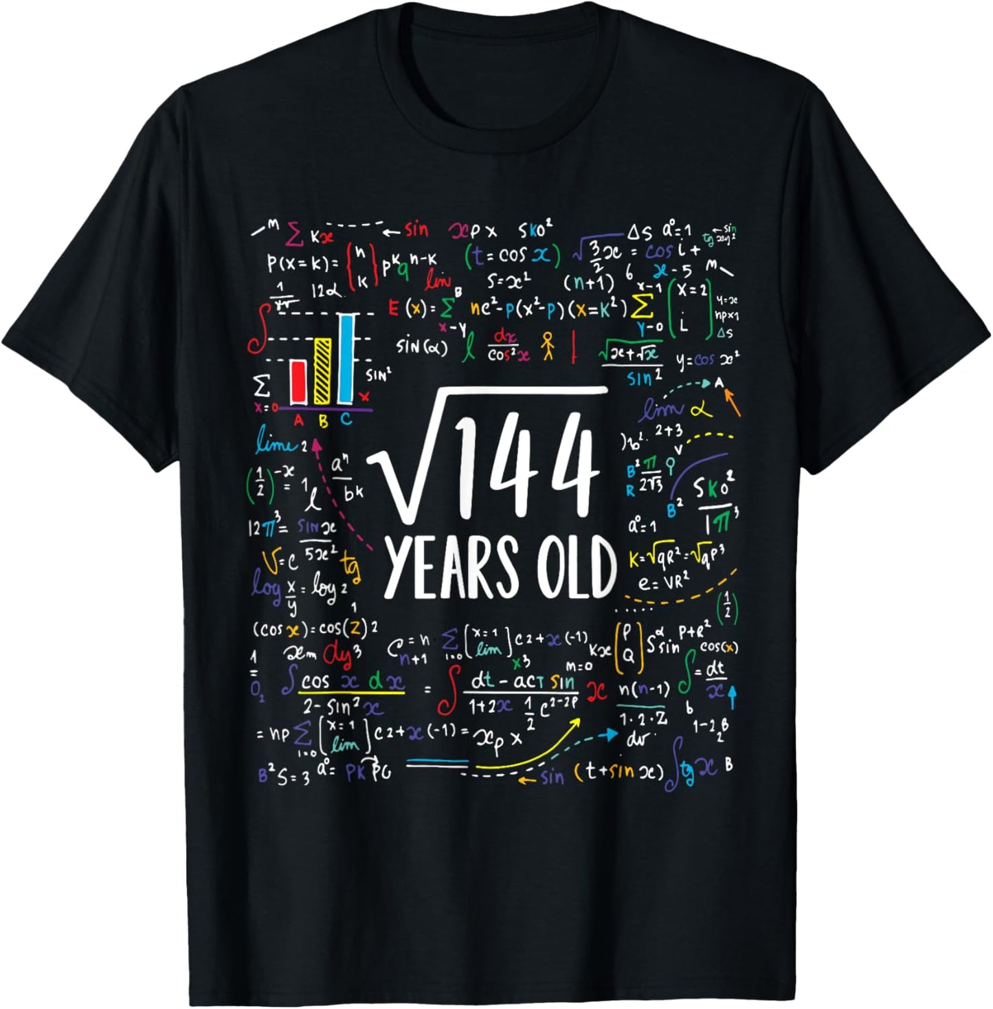 Square Root Of 144 12th Birthday 12 Year Old Gifts Math Bday T-Shirt