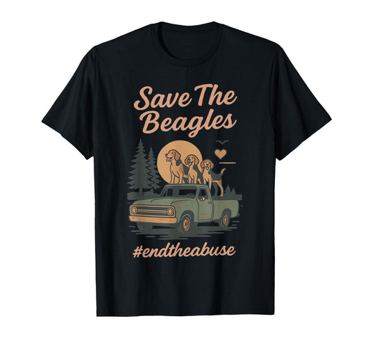 Save The Beagles End Animal Abuse Vintage Dog T-Shirt