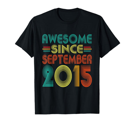 Awesome Since September 2015 Years 10th Bday Funny Vintage T-Shirt