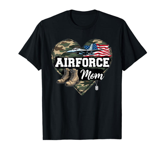 Air Force Mom Patriotic American Flag T-Shirt