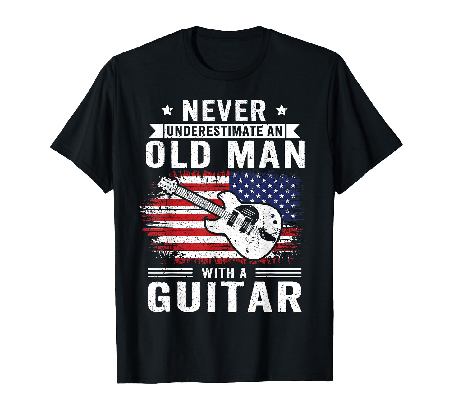 Never Underestimate An Old Man With A Guitar Player T-Shirt