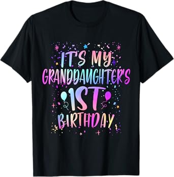 It's My Granddaughter's 1st Birthday Colorful 1 Years Old T-Shirt