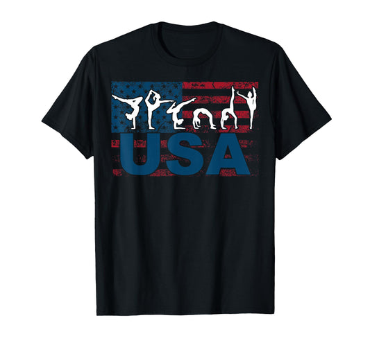 Cute Gymnastics Art For Girls Kids Women Tumbling Gymnast T-Shirt