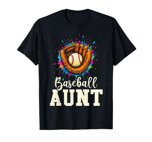 Baseball Aunt Colorful T-Shirt
