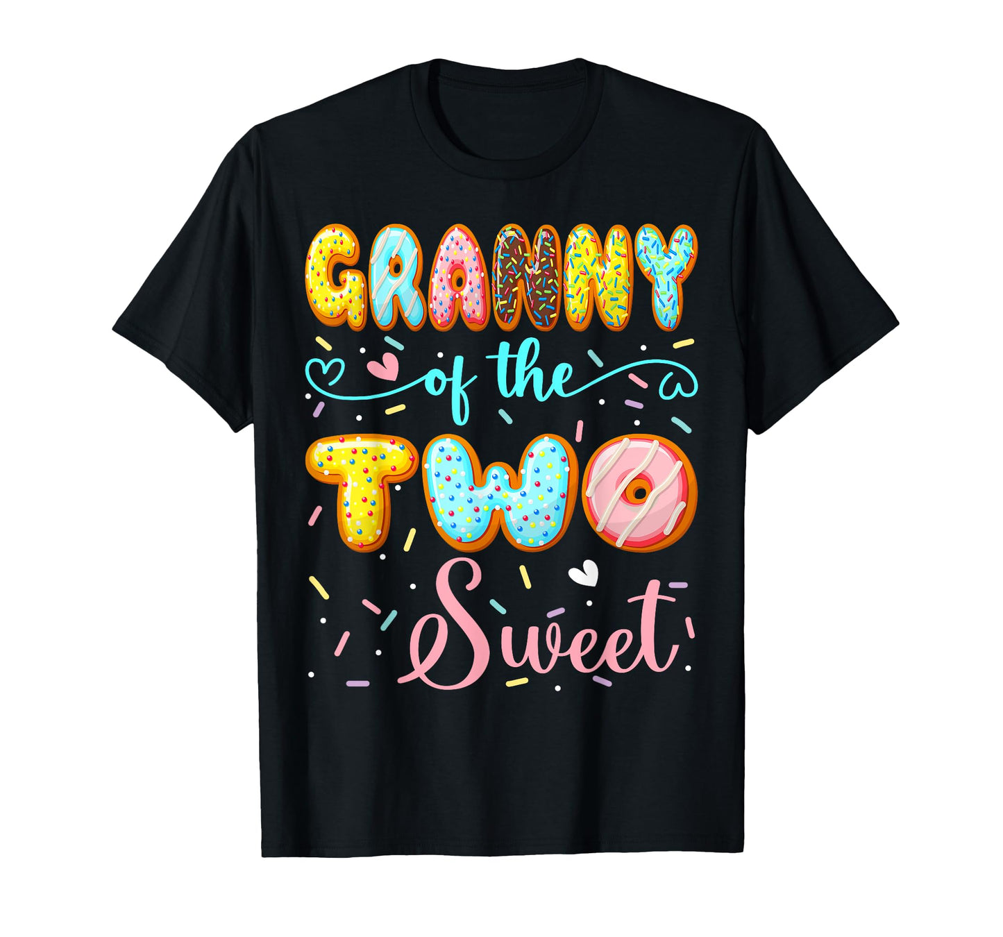 Granny Of The Two Sweet 2Nd Birthday Girl Donut Party T-Shirt