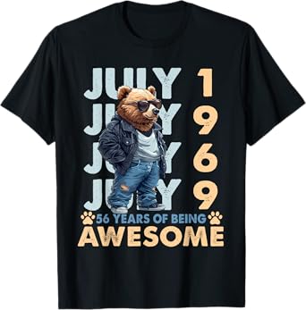 56th Birthday Bear Legends July 1969 56 Years Old For Mens T-Shirt