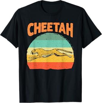 Funny Vintage Cheetah Art Boys Girls Leopard Safari Wildlife T-Shirt
