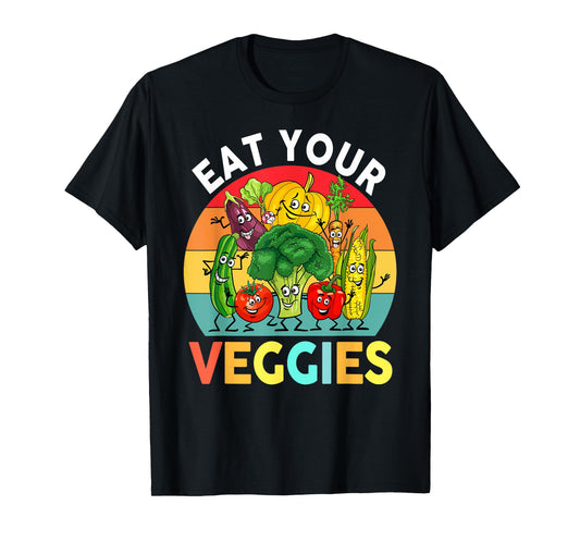 Vegan Shirt Kids Toddler Boys Eat Your Veggies Vegetables T-Shirt