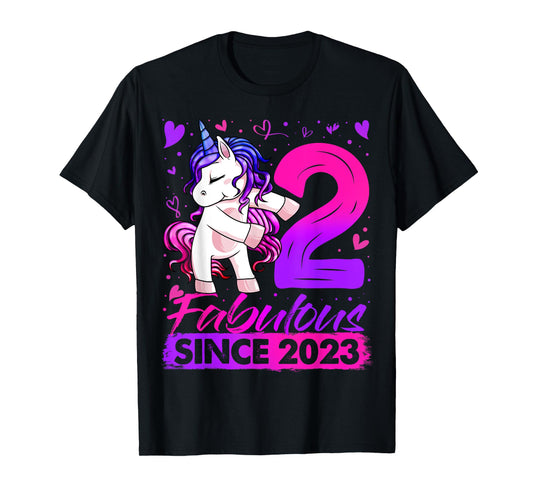 2 Year Old Unicorn Gifts For Girls 2nd Birthday Girl Party T-Shirt