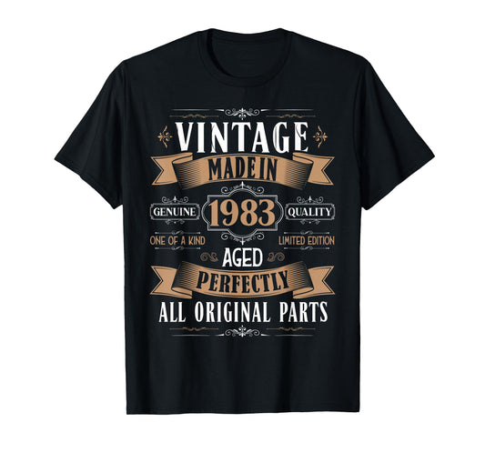 Vintage 42nd Birthday Men Born 1983 42 Years Old Bday Men T-Shirt