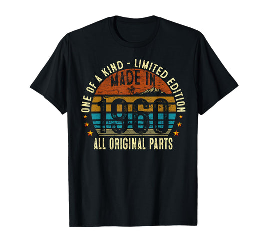 65th Birthday Gifts Men Women Vintage 1960 Original Parts T-Shirt