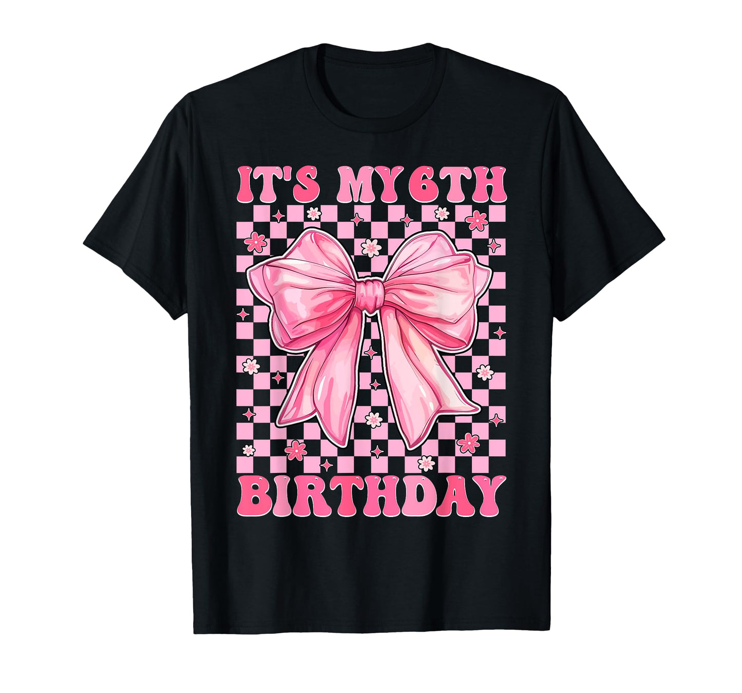 Birthday Girls Pink Coquette Bow It's My 6Th Birthday Girl T-Shirt