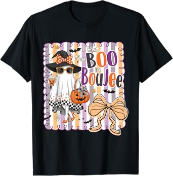 I Put The Boo In Boujee Coquette Spooky Ghost Halloween T-Shirt