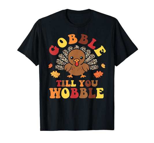 Groovy Leopard Thanksgiving With My Gnomies Funny Gnome T-Shirt
