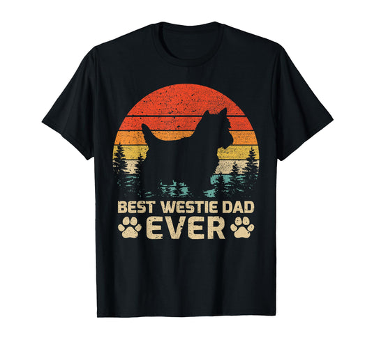Retro Vintage Best Westie Dad Ever Father's Day T-Shirt