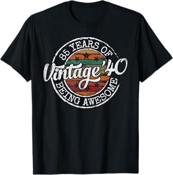Vintage 1940 Bday Stamp 85th Birthday Gifts 85 Year Old T-Shirt