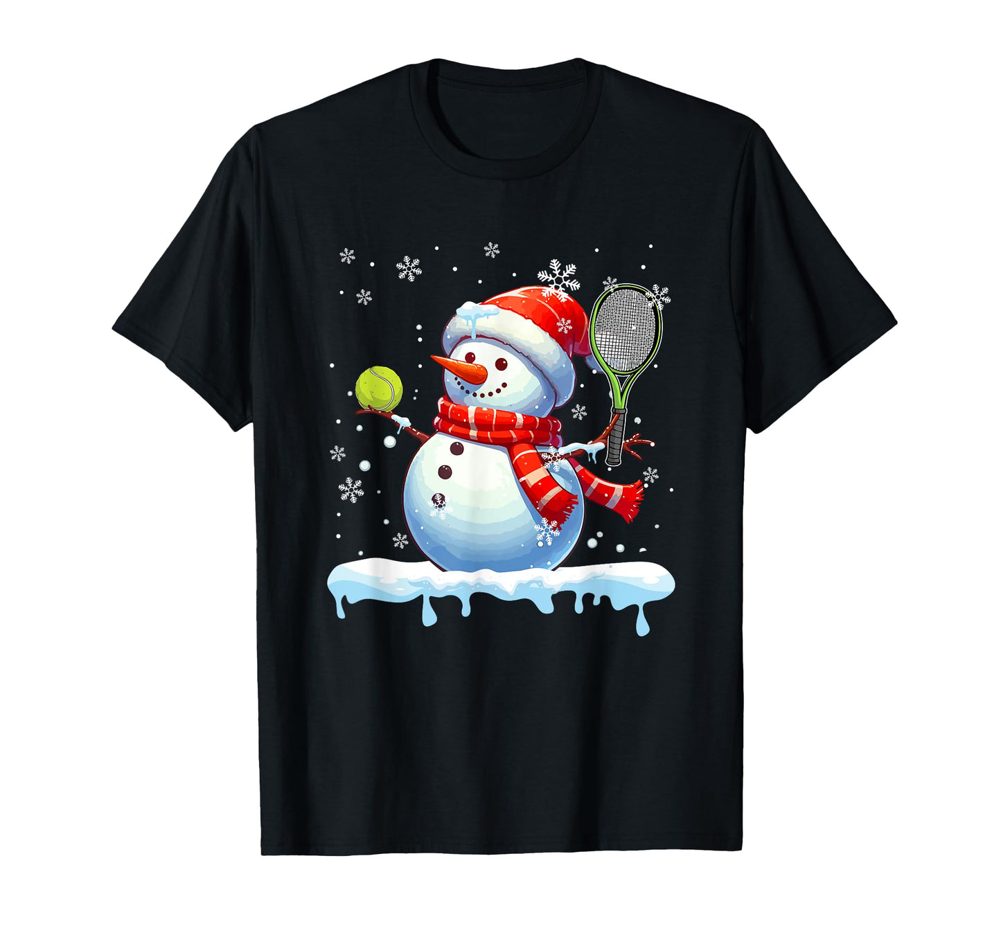Snowman Playing Tennis Christmas Player Fan Lover Kids T-Shirt