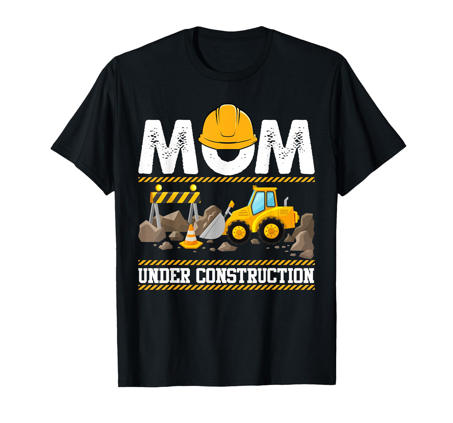 Mom Under Construction Kids Truck Excavator Matching Family T-Shirt