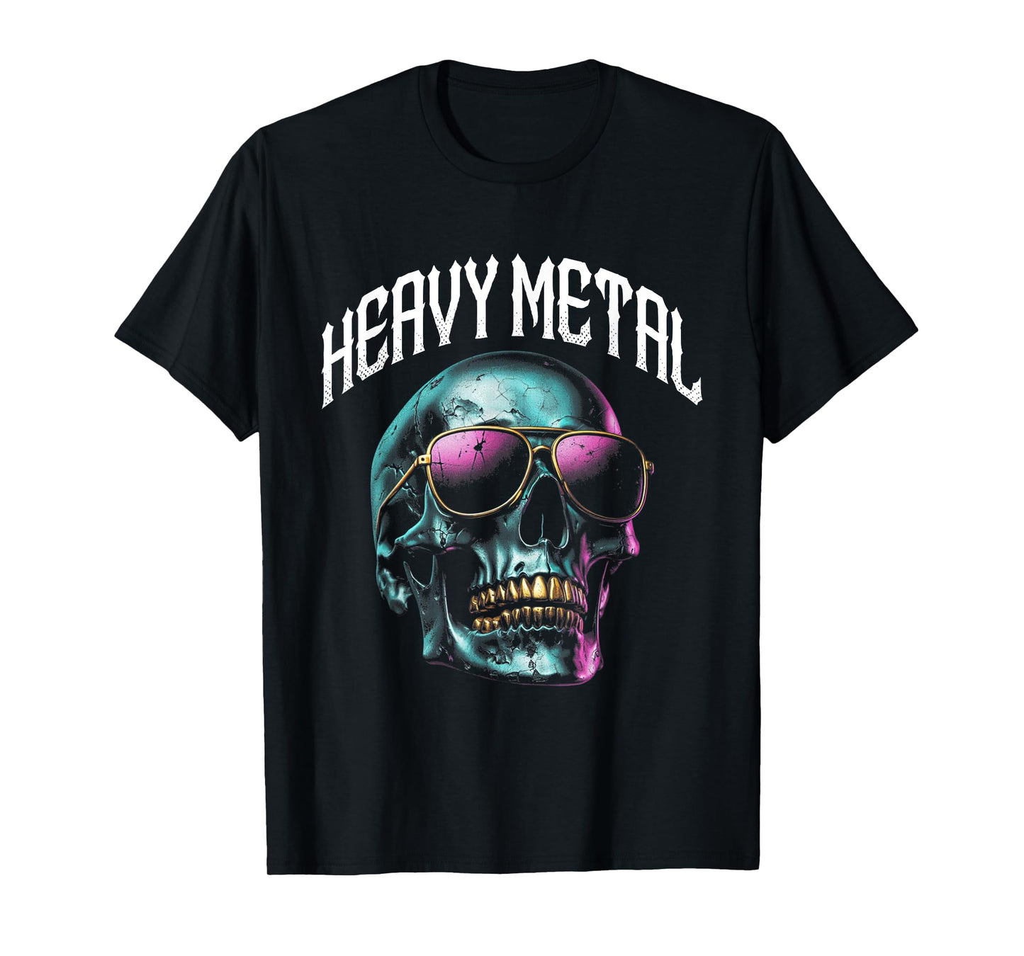 Heavy Metal Skull - Vintage Skull Heavy Metal Concert T-Shirt