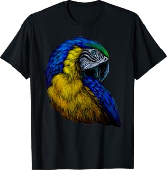 colorful scarlet Macaw parrot bird Hand drew for lovers Art T-Shirt