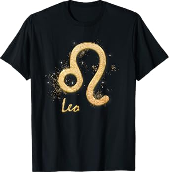 Leo Golden Sign Zodiac July August Birthday T-Shirt