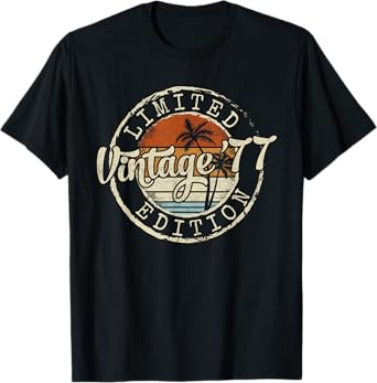 Vintage 1977 48th Birthday Gifts 48 Year Old For Men Women T-Shirt