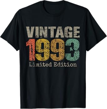Vintage 1993 Limited Edition 32nd Birthday Gifts 32 Year Old T-Shirt