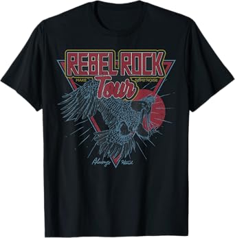 Vintage Retro Style Rock Tour Always Hard Flying Eagle T-Shirt