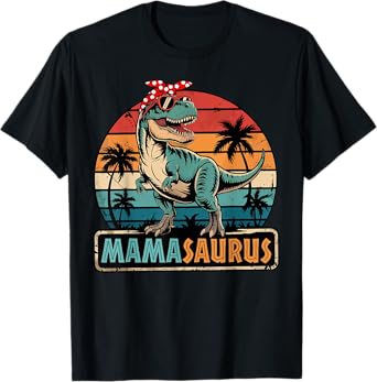 Mamasaurus T Rex Dinosaur Mama Saurus Family Matching T-Shirt
