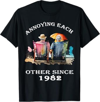 Annoying Each Other Since 1982 Funny Pun T-Shirt