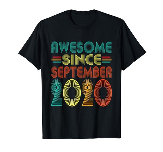 Awesome Since September 2020 Years 5th Bday Funny Vintage T-Shirt