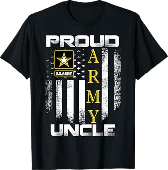Vintage Proud Army Uncle With American Flag Gift T-Shirt