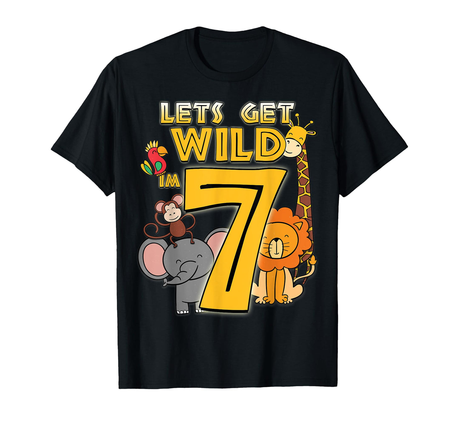 7 Years Old Zoo Animals Safari 7th Birthday Boys Girls T-Shirt