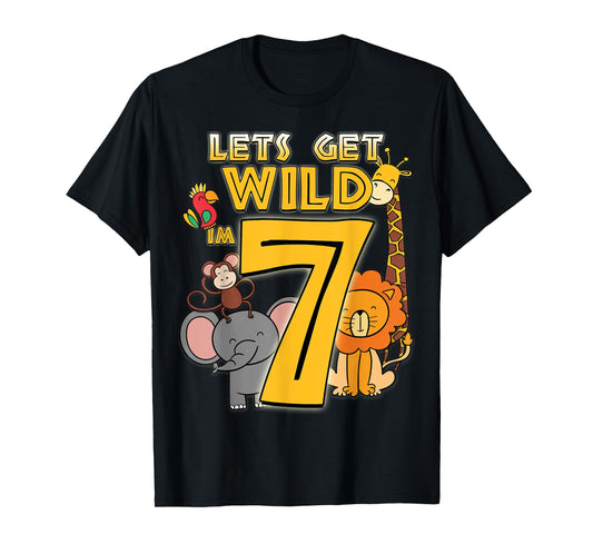 7 Years Old Zoo Animals Safari 7th Birthday Boys Girls T-Shirt