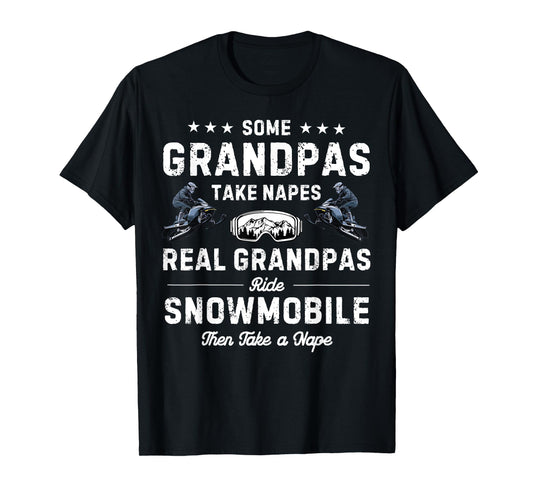 Real Grandpas Ride snowmobile Vintage Funny Snowmobile T-Shirt