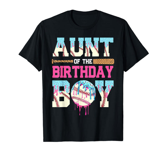 Baseball Family Aunt of The Birthday Boy Baseball Player T-Shirt