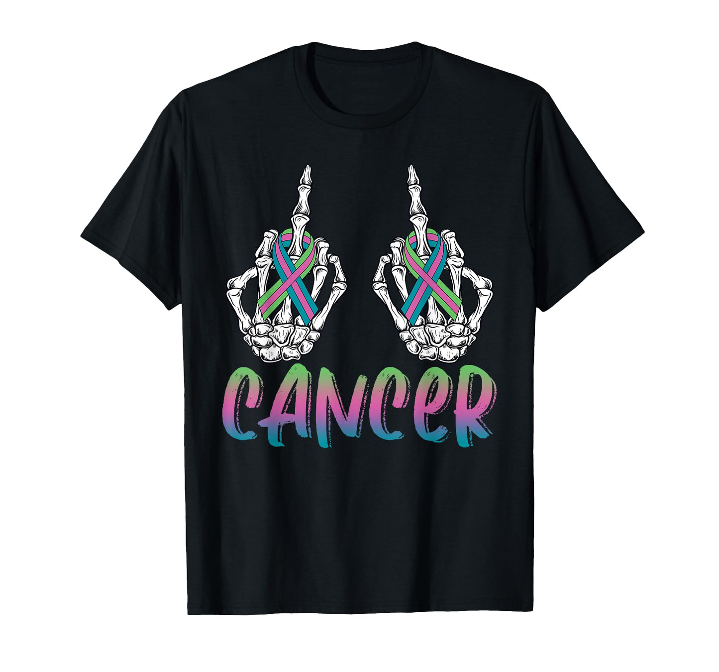 Fuck Cancer Metastatic Breast Cancer Skeleton Halloween Day T-Shirt