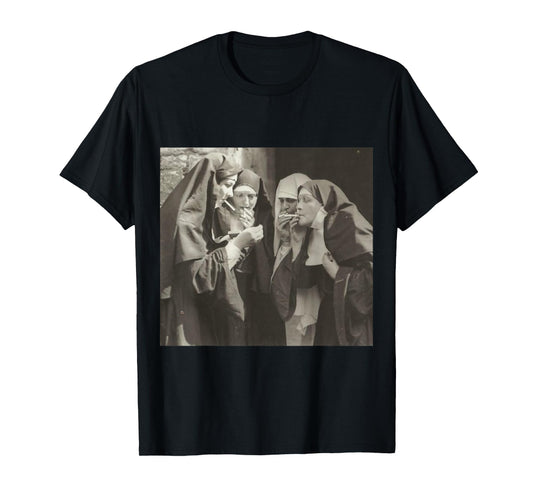 #snirt Funny T-Shirt Nun Nuns Smoking Hoodie Printed T-Shirt