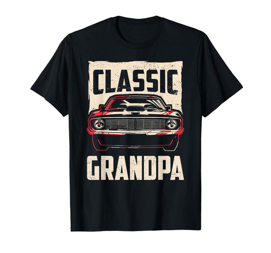 Classic Grandpa Funny Retro Fan Classic Car Lover Vintage T-Shirt