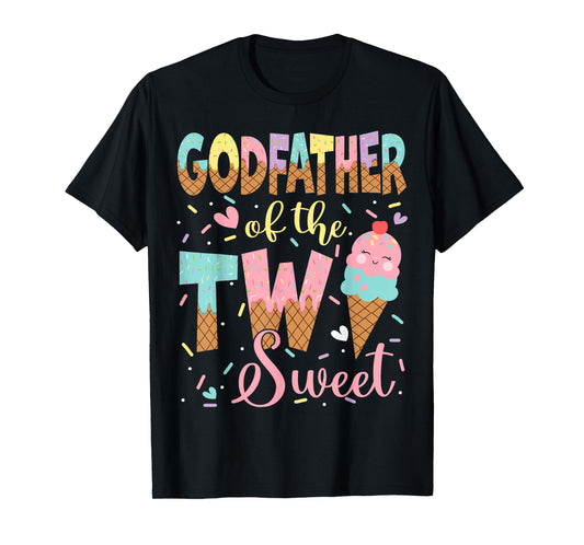 GodFather Of The Two Sweet 2Nd Birthday Girl Ice Cream T-Shirt