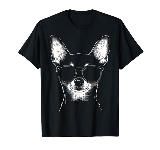 Chihuahua Dog Graphic Pet Artwork Sunglasses Chihuahua T-Shirt